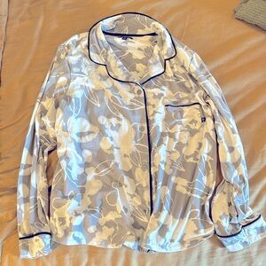 Light grey and white womens Pajama top.